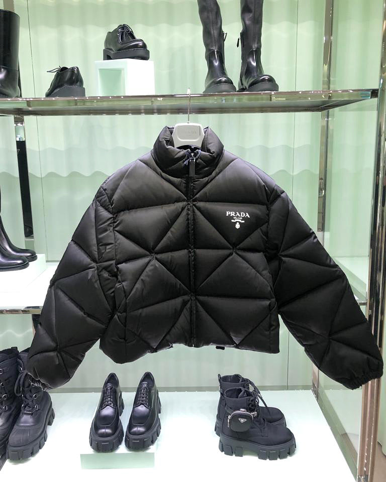Prada Logo Padded Shell Puffer Jacket