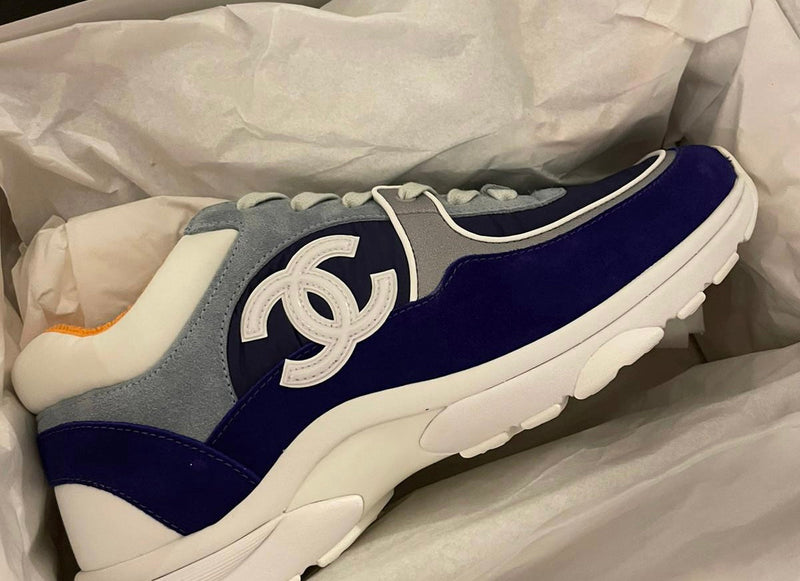 Chanel CC Logo Sneaker Blue/White (Reflective)