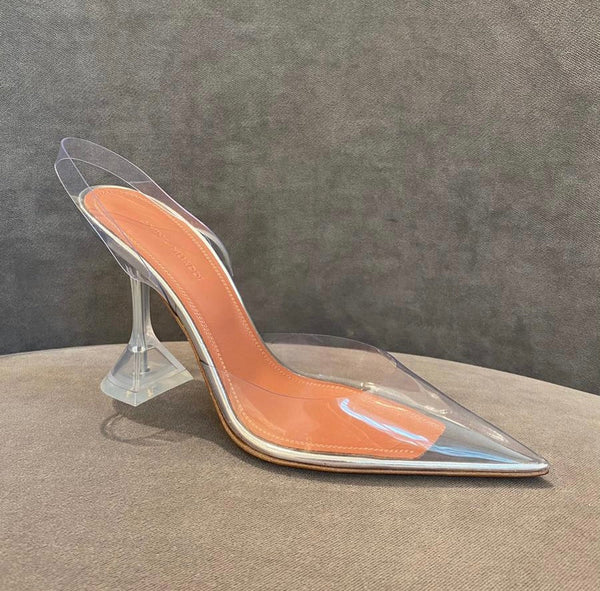 Amina Muaddi Holli PVC Transparent Slingback Pumps