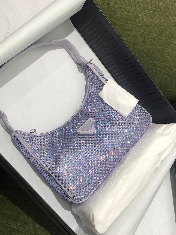 Prada Satin Bag With Crystals (Purple)