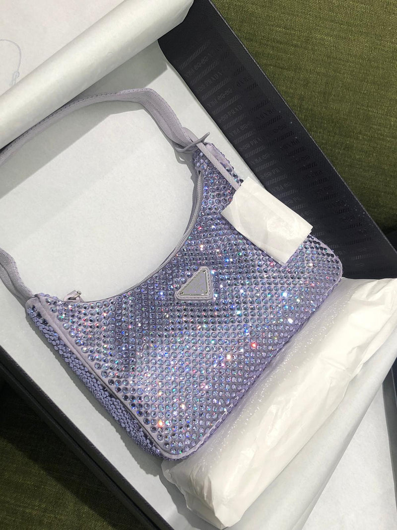 Prada Satin Bag With Crystals (Purple)
