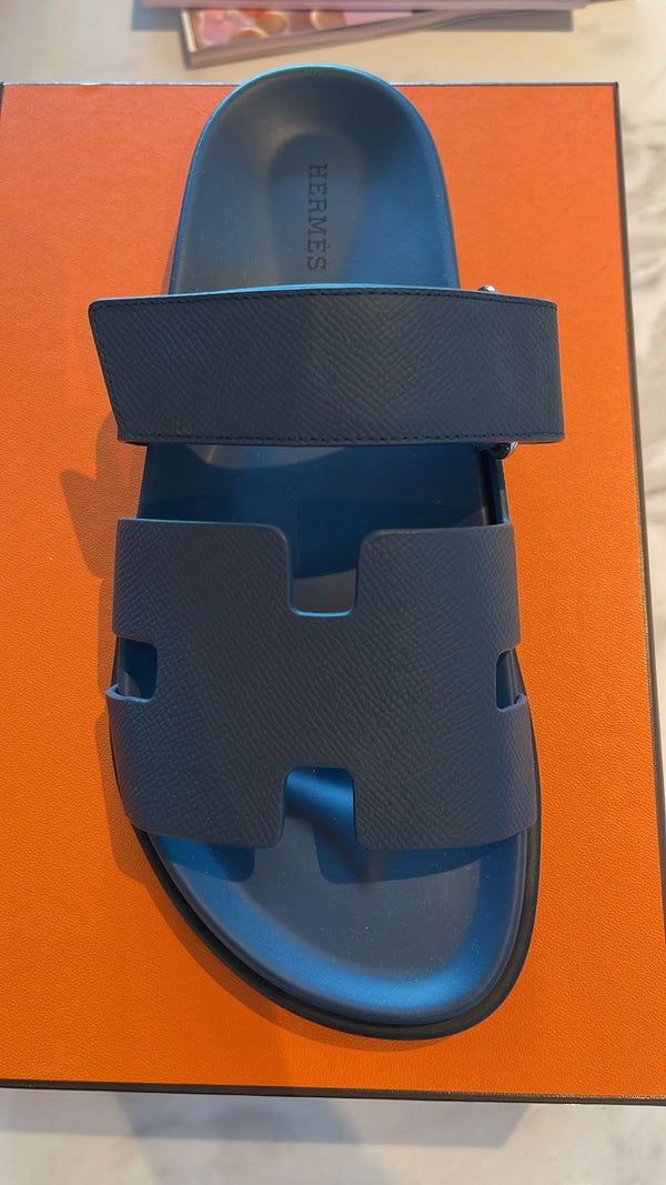 Hermès Chypre Sandals (Bleu Celeste)