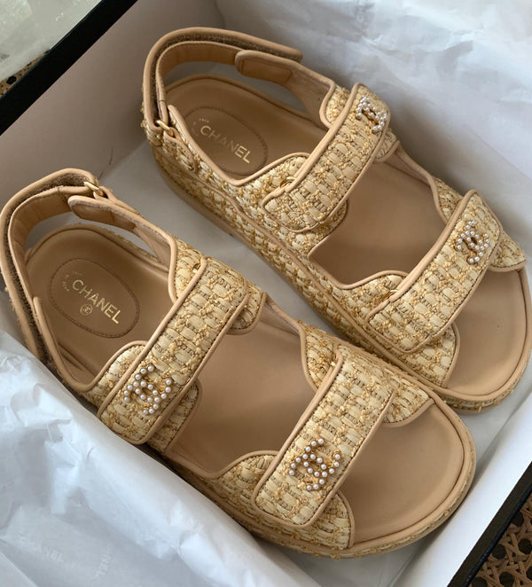 Chanel Raffia CC 'Dad' Sandals
