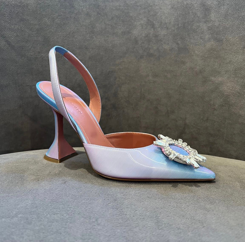 Amina Muaddi Begum Lilac Rainbow Slingback