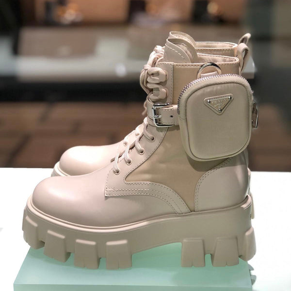 Prada Monolith Ankle Boots (Deserto)