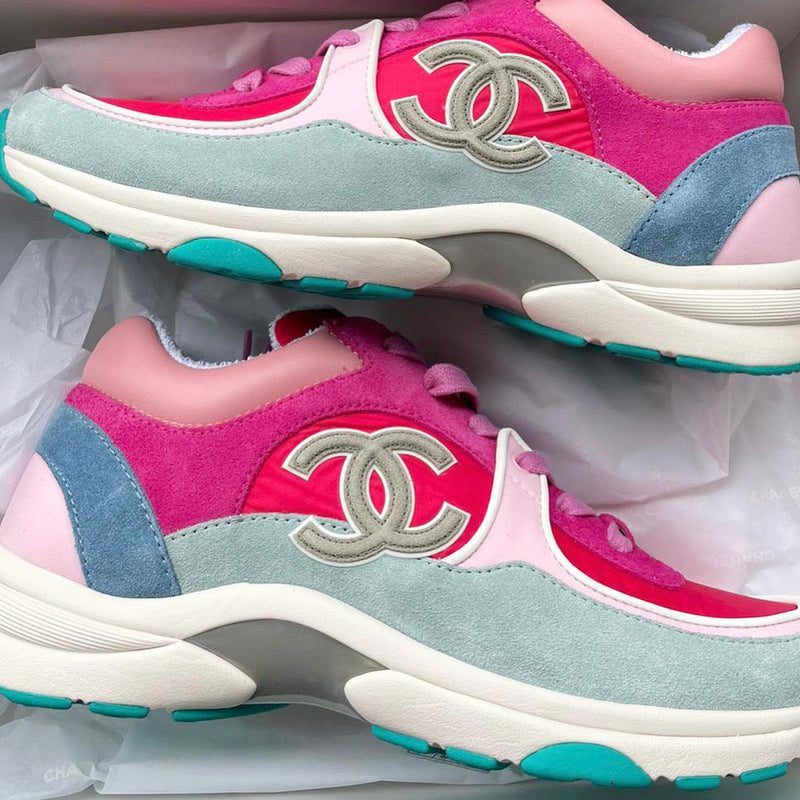 Chanel CC Logo Sneaker Pink Blue (Reflective)