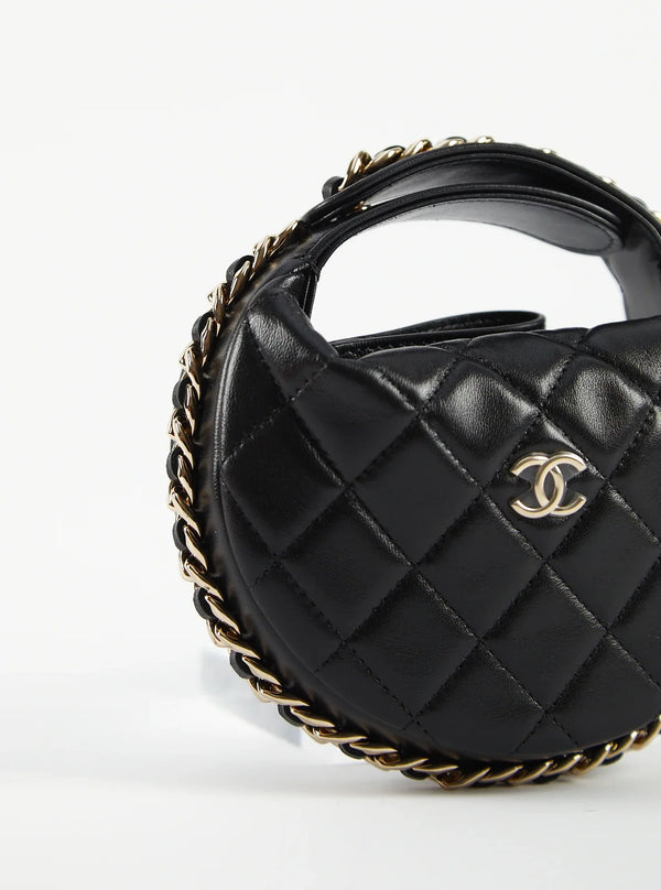 Chanel Pouch Lambskin GHW (Black)
