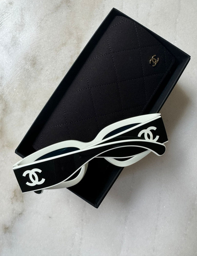 Chanel Cat Eye Sunglasses (Black & White)