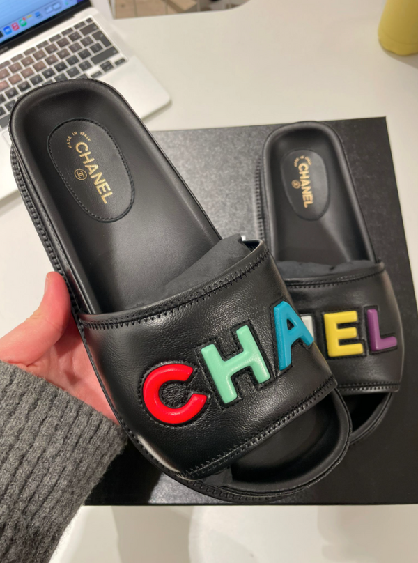 Chanel Lambskin Mule (Black & Multicolour)