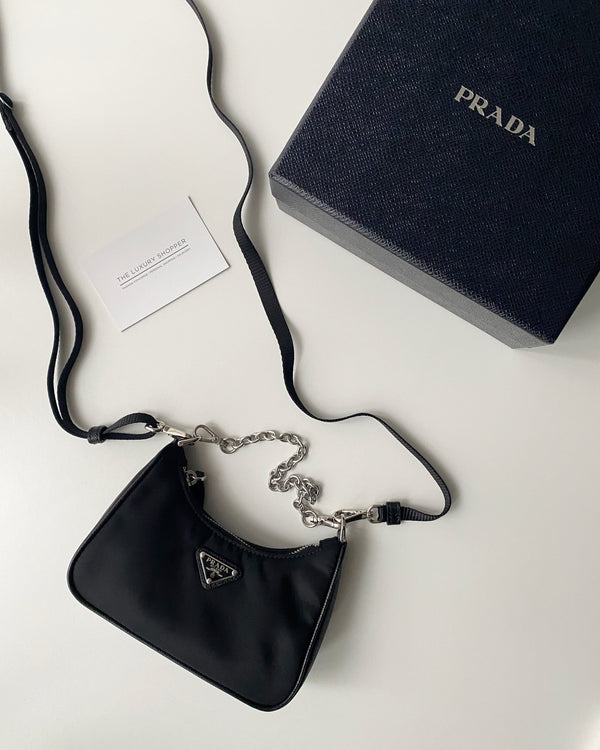 Prada Mini Nylon Hobo Bag