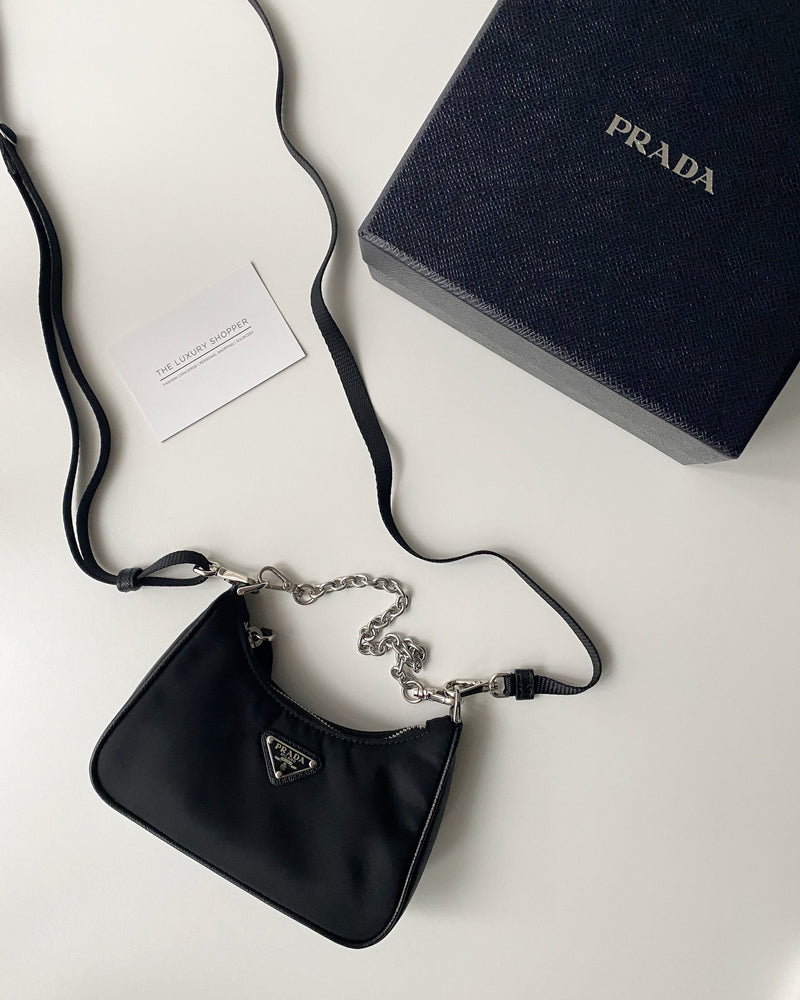 Prada Mini Nylon Hobo Bag