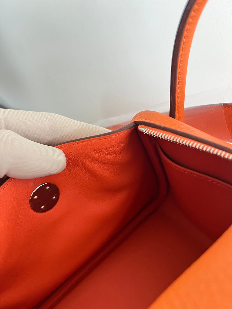Hermès Mini Lindy Orange Clemence PHW