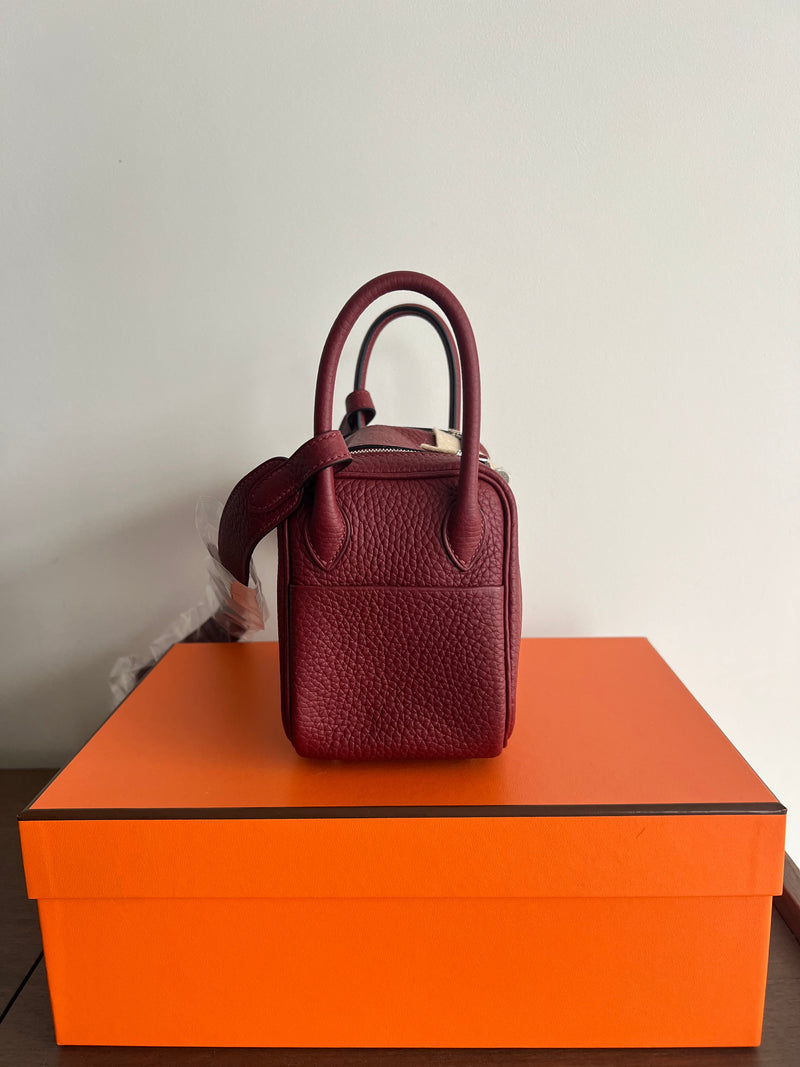 Hermès Mini Lindy Rouge H Clemence PHW