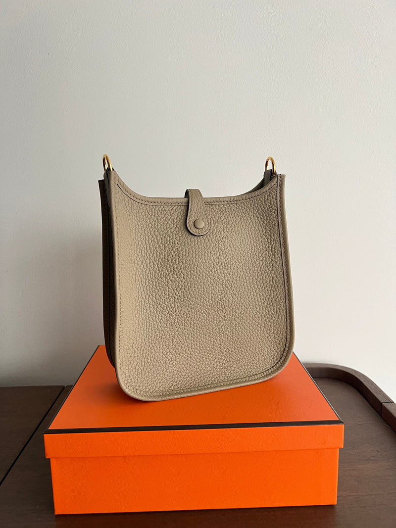 Hermès Mini Evelyne 16 Beige Marfa Clemence GHW