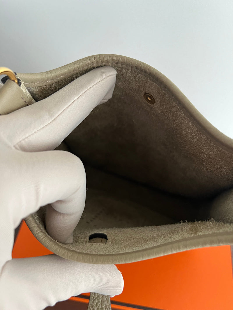 Hermès Mini Evelyne 16 Beige Marfa Clemence GHW