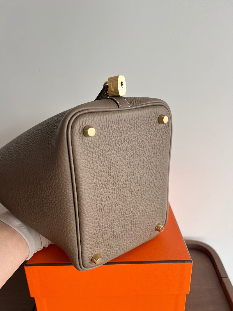 Hermès Picotin 18cm Etoupe Clemence GHW