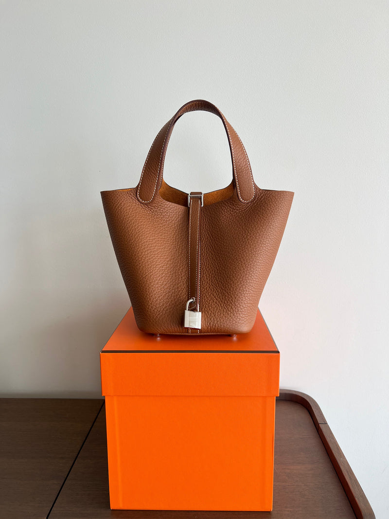 Hermès Picotin 18cm Gold Clemence PHW