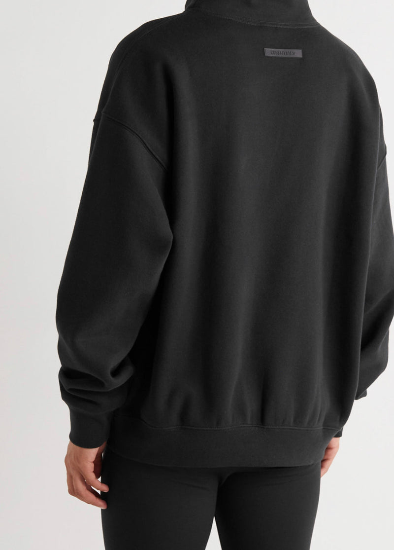 Fear Of God ESSENTIALS Pullover Mock Neck Sweatshirt Black