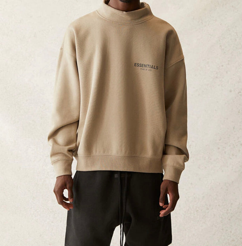 Fear Of God ESSENTIALS Pullover Mock Neck Sweatshirt Moss