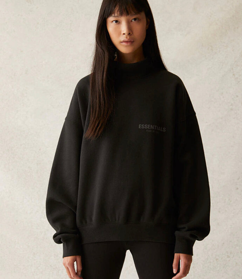 Fear Of God ESSENTIALS Pullover Mock Neck Sweatshirt Black (Womens)