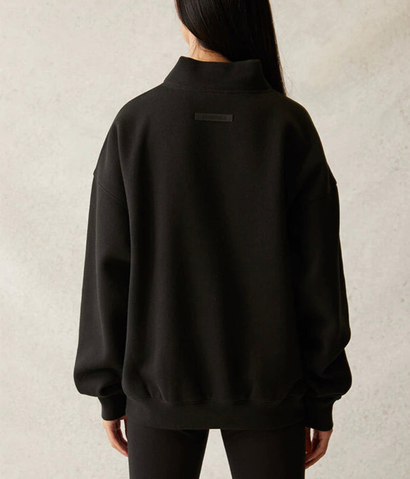 Fear Of God ESSENTIALS Pullover Mock Neck Sweatshirt Black (Womens)