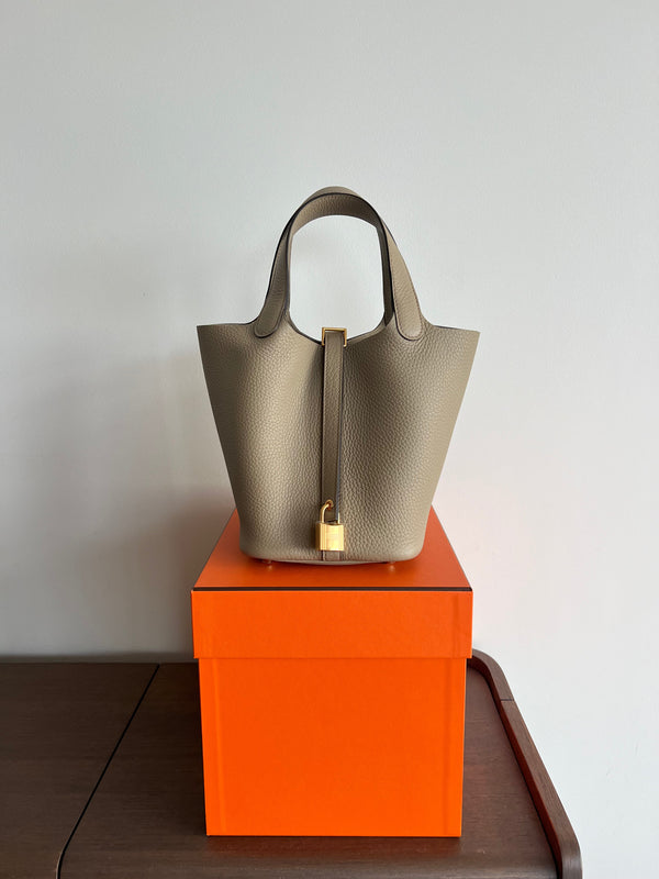 Hermès Picotin 18cm Beige Marfa GHW