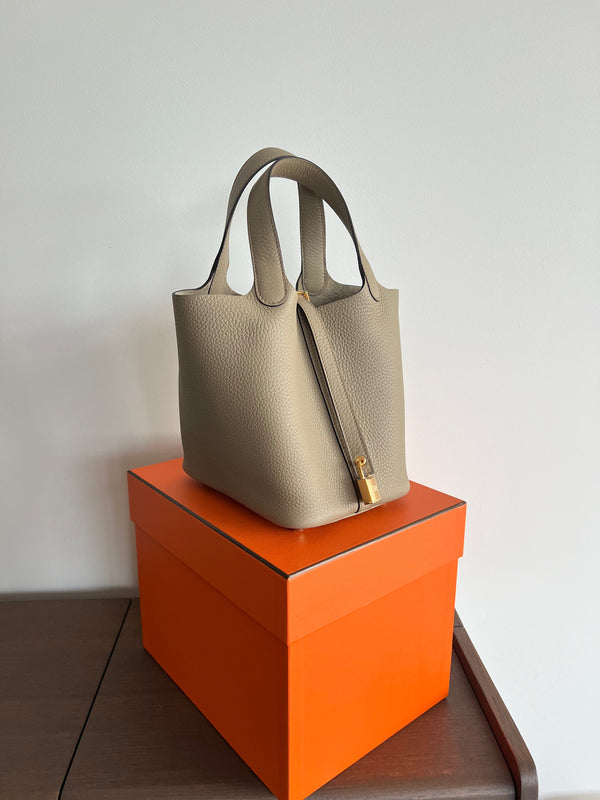 Hermès Picotin 18cm Beige Marfa GHW