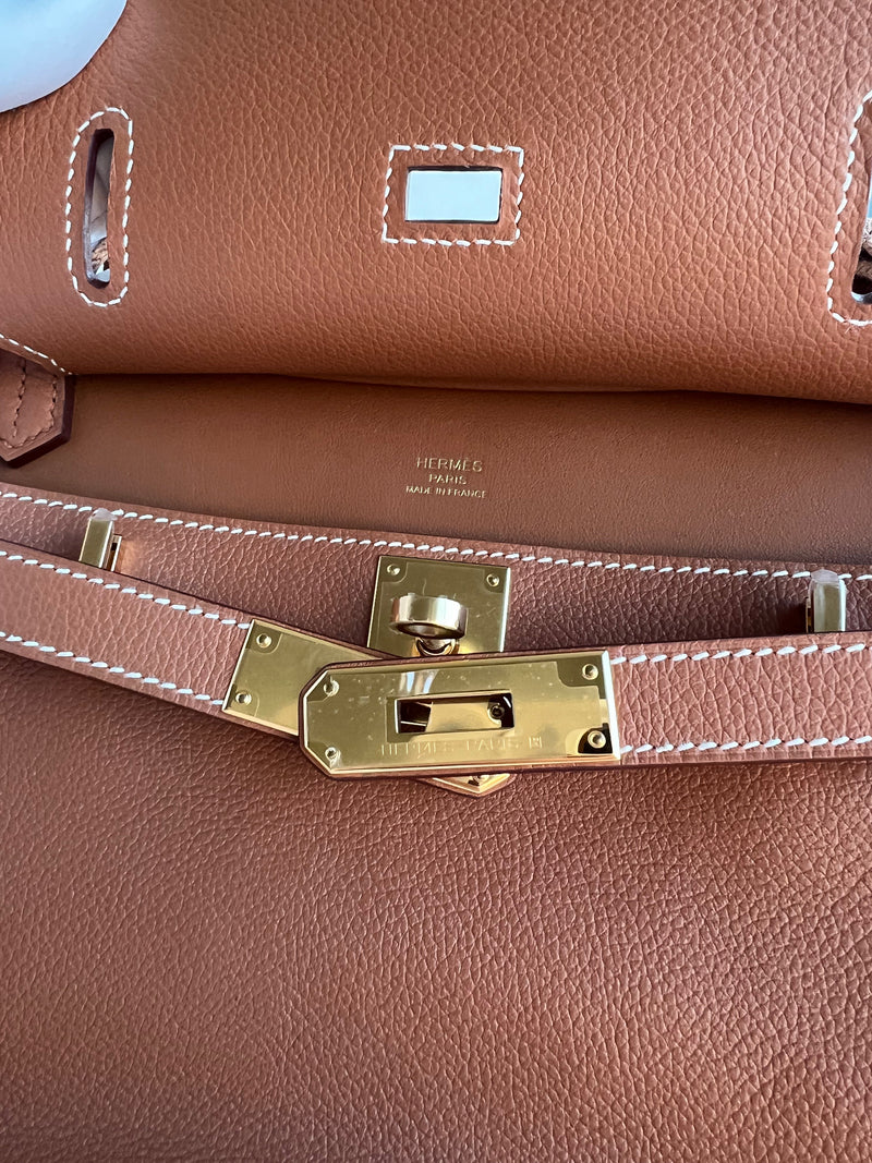 Hermès Mini Jypsiere Gold Evercolor Gold Hardware