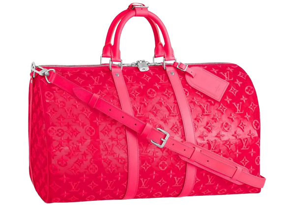 Louis Vuitton Keepall Bandouliere Monogram Mesh 50 Pink
