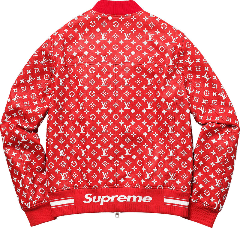Louis Vuitton x Supreme Leather Baseball Jacket