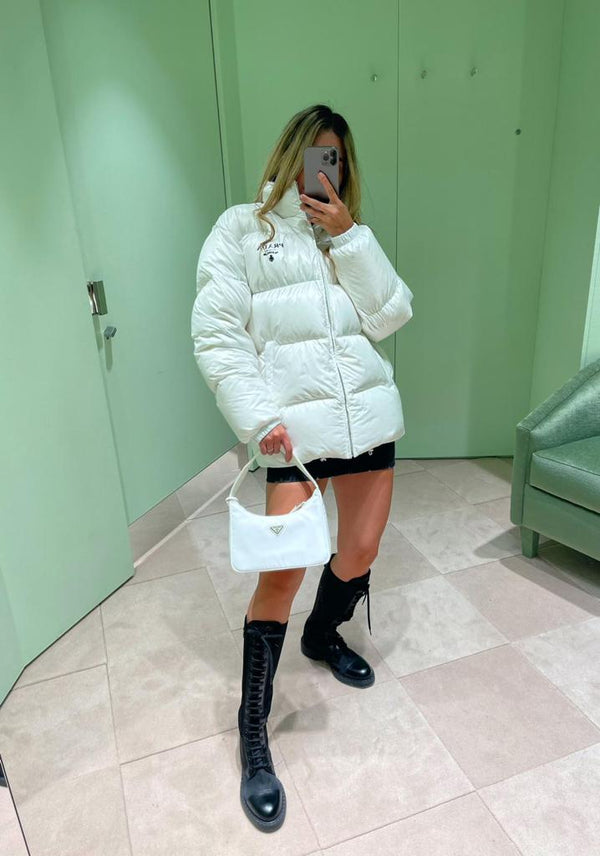 Prada Logo Down Jacket (White)