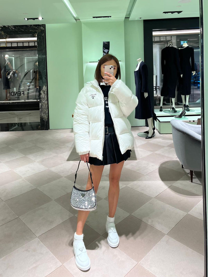 Prada Logo Down Jacket (White)