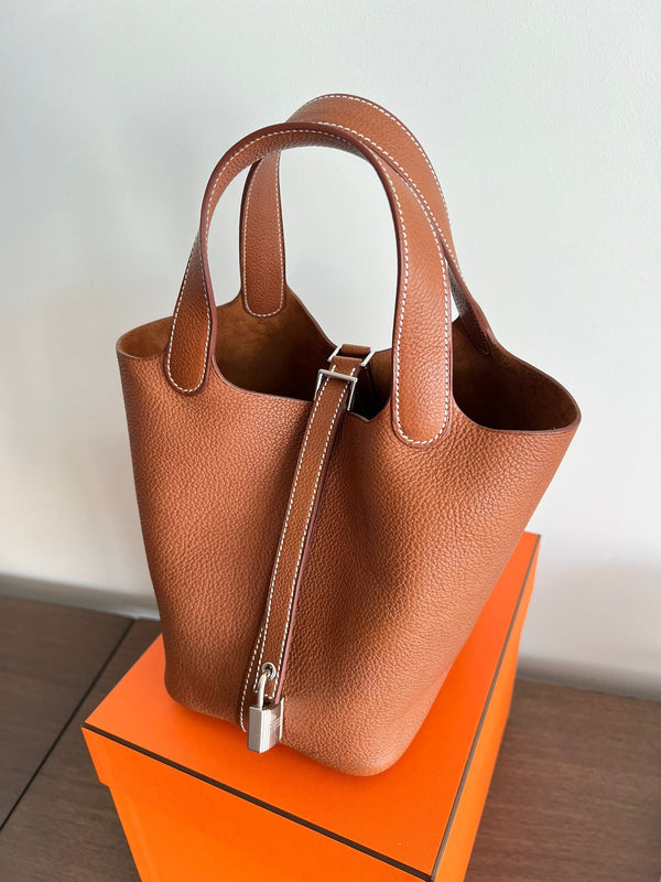 Hermès Picotin 18cm Fauve Barenia PHW