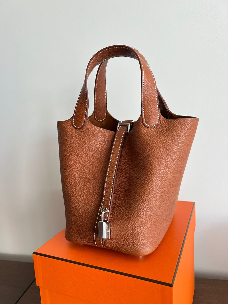 Hermès Picotin 18cm Fauve Barenia PHW