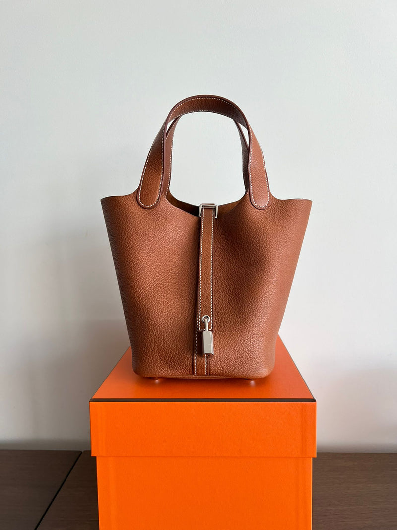 Hermès Picotin 18cm Fauve Barenia PHW