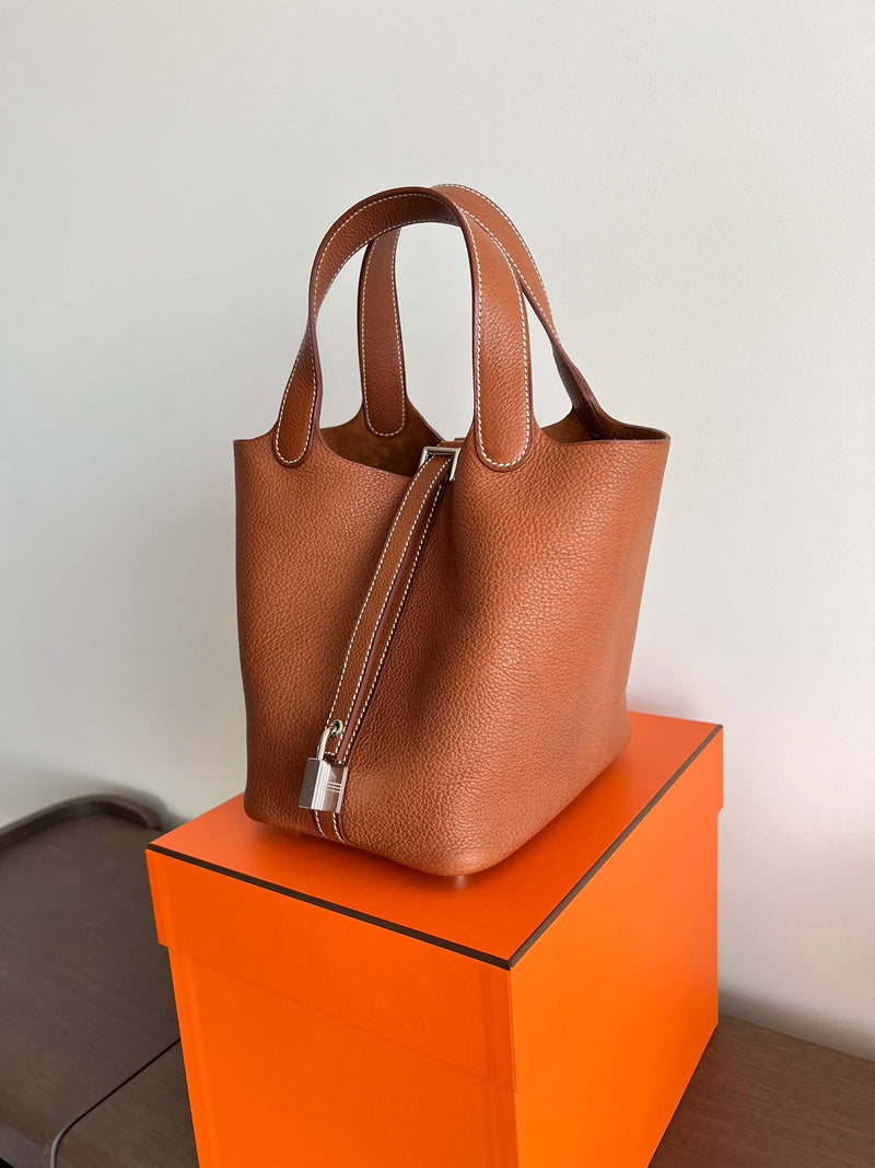 Hermès Picotin 18cm Fauve Barenia PHW
