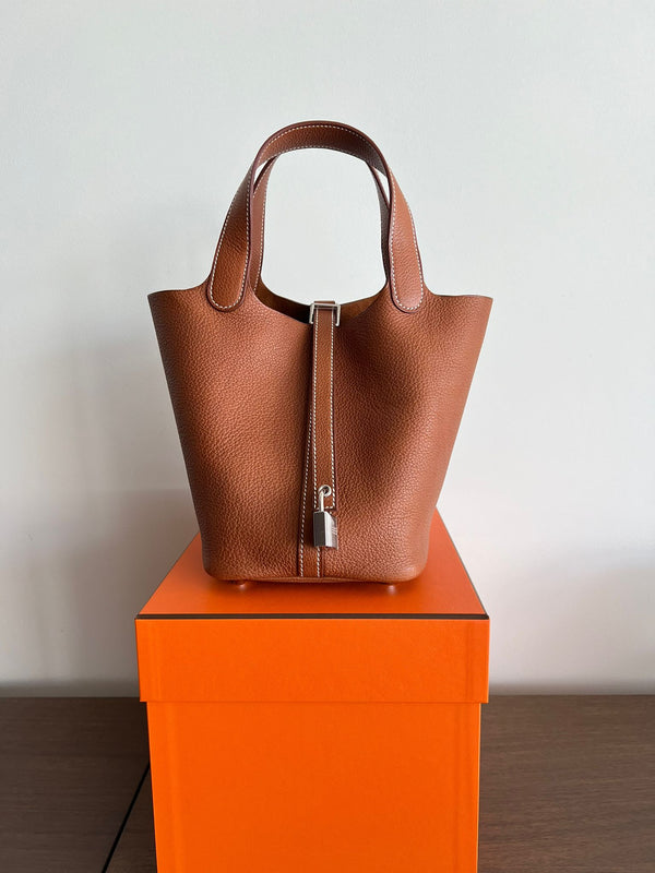 Hermès Picotin 18cm Fauve Barenia PHW