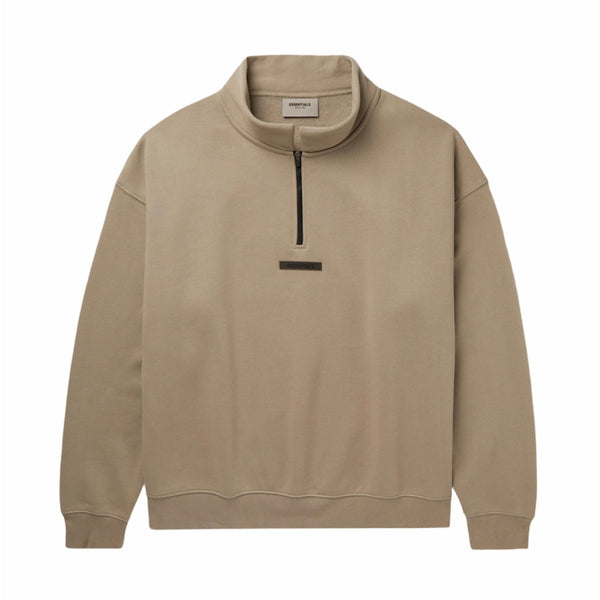 Fear Of God ESSENTIALS Mock Neck Half Zip Sweatshirt Moss