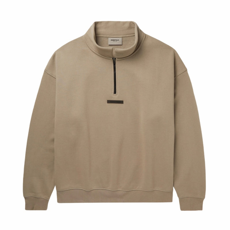Fear Of God ESSENTIALS Mock Neck Half Zip Sweatshirt Moss