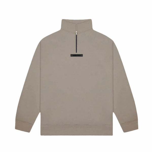 Fear Of God ESSENTIALS Mock Neck Half Zip Sweatshirt Taupe (Womens)
