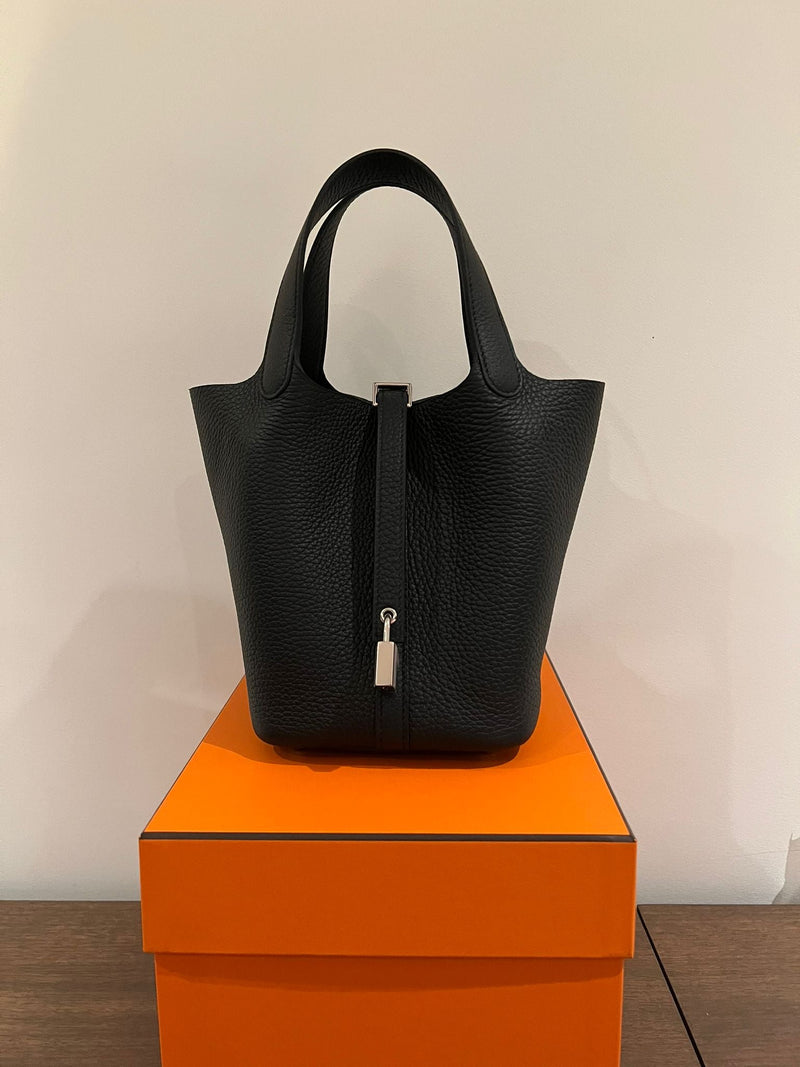 Hermès Picotin 18cm Black Clemence PHW
