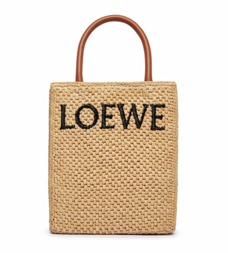 Loewe Raffia Logo Tote Bag