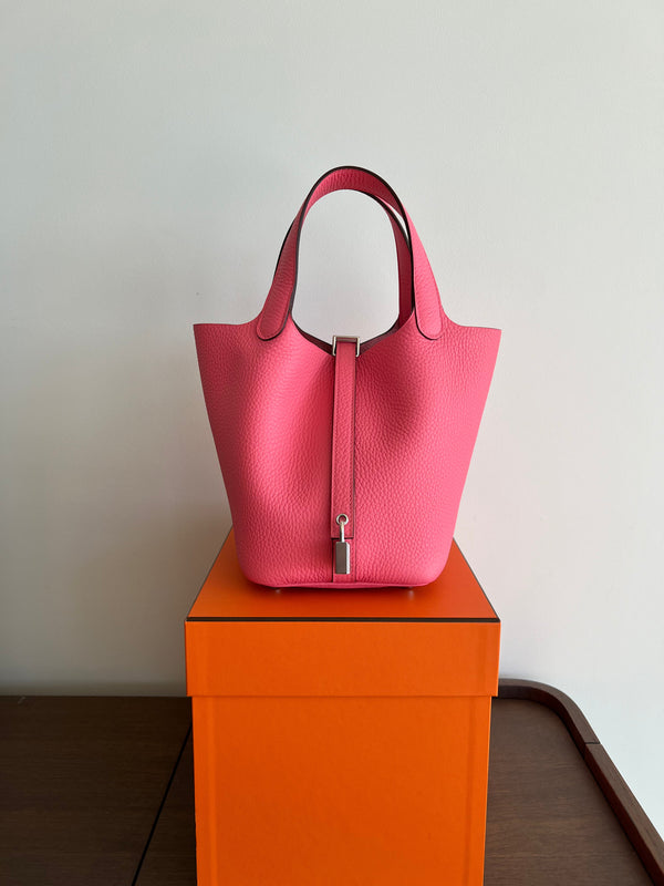 Hermès Picotin 18cm Rose Azalee PHW