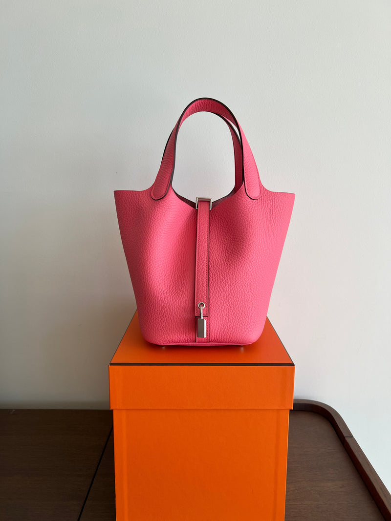 Hermès Picotin 18cm Rose Azalee PHW