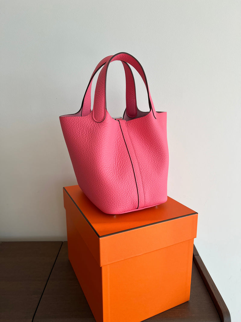 Hermès Picotin 18cm Rose Azalee PHW
