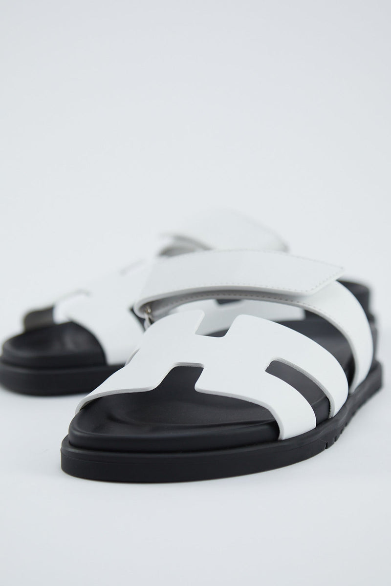 Hermès Chypre Sandals (White/Black)