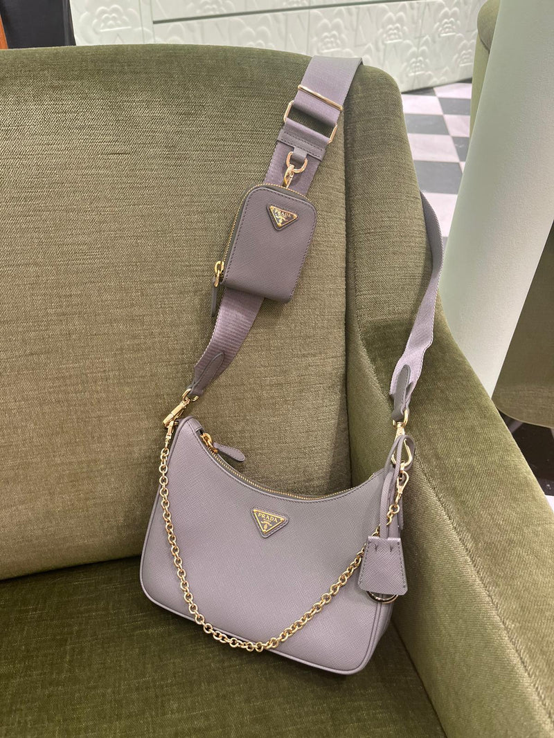 Prada Re-Edition 2005 Saffiano Leather Bag (Grey)