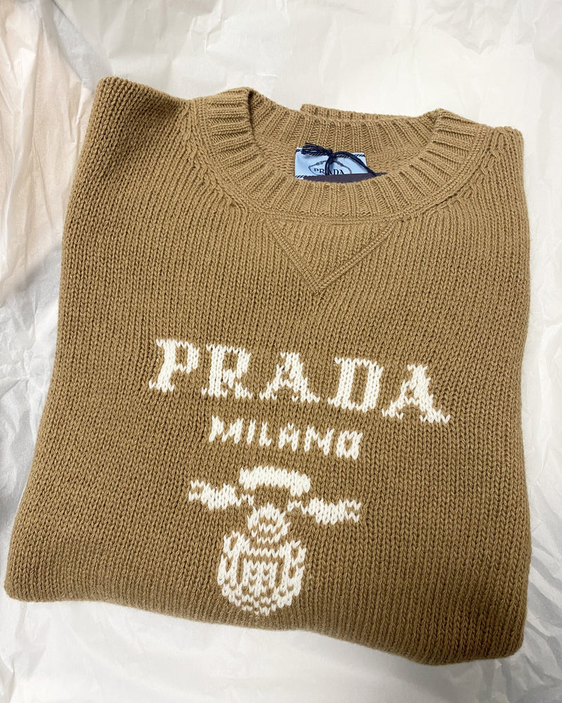 Prada Intarsia-Knit Logo Jumper