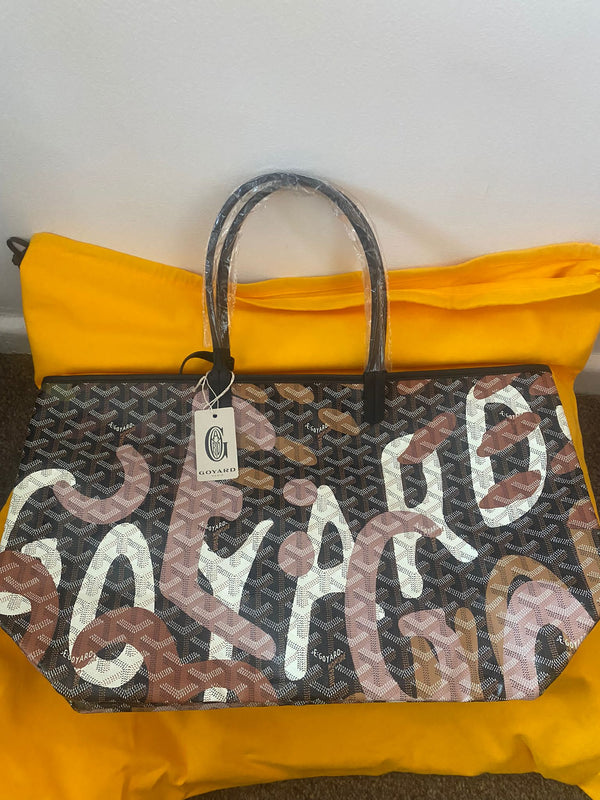 Goyard St Louis PM Tote Bag Lettres Camouflage (Black & Pink)