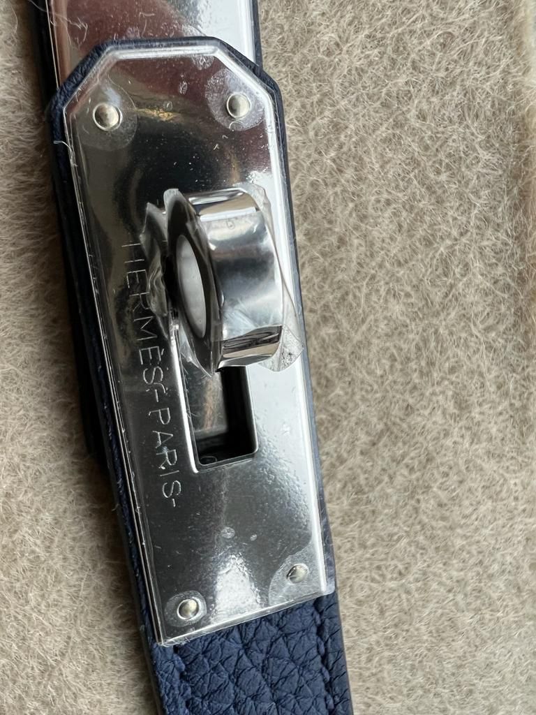 Hermès Kelly Depeches 25 Bleu Saphir Palladium Hardware